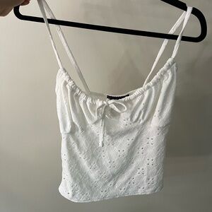 White Eyelet Milkmaid Top